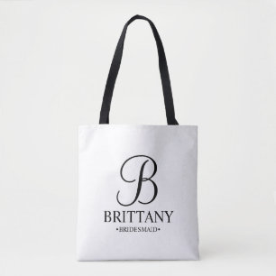 Elegant Black and White Personlig Bridesmaid Tygkasse