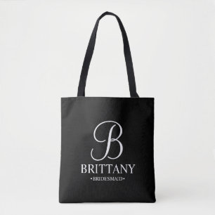 Elegant Black and White Personlig Bridesmaid Tygkasse
