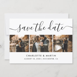 Elegant Black and White Photo Collage Spara Datumet
