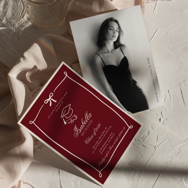 Elegant Black and white photo Graduation Inbjudningar (Skapare uppladdad)