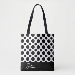 Elegant Black and white Polka Mönster Personlig Tygkasse