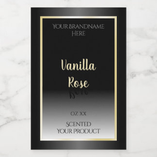 Elegant Black and White Product Labels Cream Ram Mat Etikett