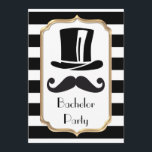 Elegant Black and White Rand Bachelor Party Inbjudningar<br><div class="desc">Inbjudan till Bachelor-partiet för elegant Black and White Rand</div>