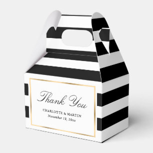 Elegant Black and White Rand Bröllop Tack Presentaskar