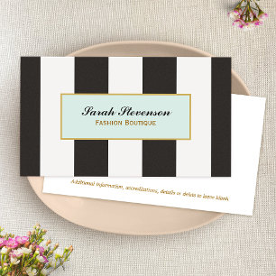 Elegant Black and White Rand Mode Boutique Visitkort