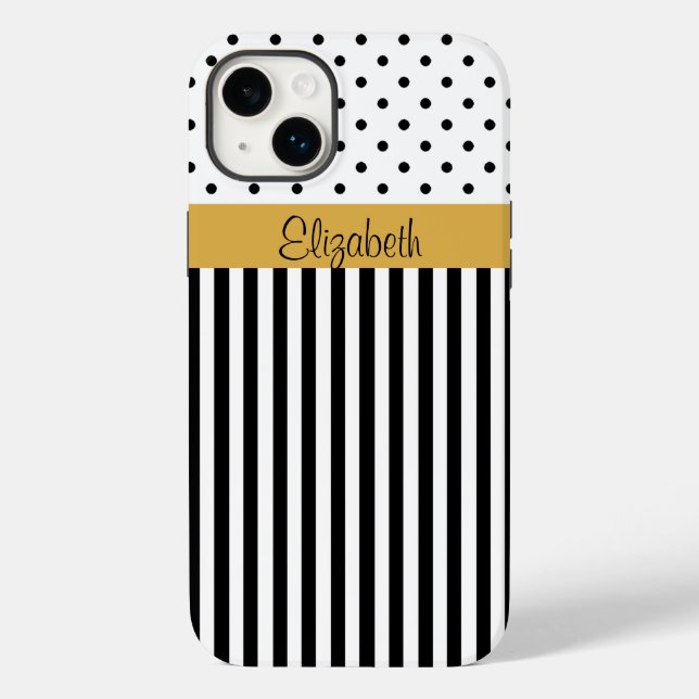 Elegant Black and White - Rand och Polka dots (Baksida)