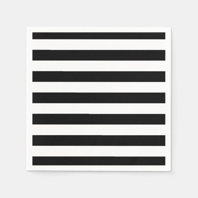 Elegant Black and White Rand Pappersservett (Framsidan)