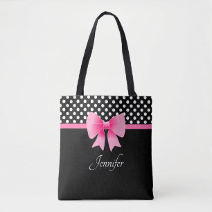 Elegant Black and White Rosa Bow Tygkasse