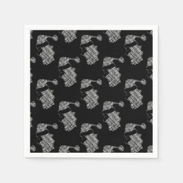 Elegant Black and White Santa Typography jul Pappersservett