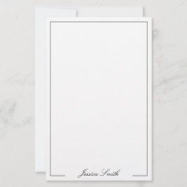 Elegant Black and White Script Monogram Brevpapper