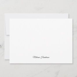Elegant Black and White Script Note Card Anteckningskort