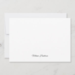 Elegant Black and White Script Note Card Anteckningskort