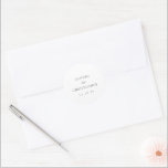 Elegant Black and White Simple Modern Wedding Runt Klistermärke<br><div class="desc">Classic style wedding stickers featuring a simple yet elegant design with your names and date in traditional serif fonts.</div>