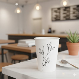 Elegant Black and White Simple Style Paper Cup