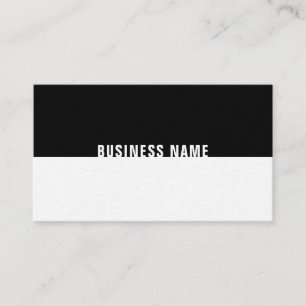 Elegant Black and White Sleek Modern Luxury Plain Visitkort