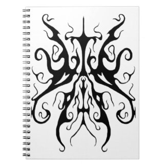 Elegant Black and White Tribal Mask Abstract Anteckningsbok