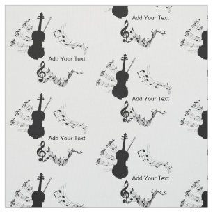 Elegant Black and White Violin med Musik noter Tyg