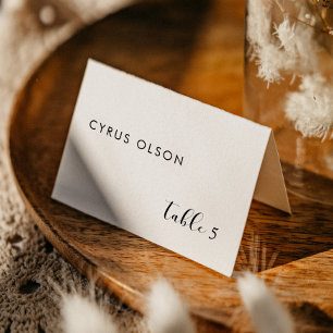 Elegant Black and White Weddin Ställe Namn Card Bordsnummer