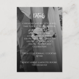Elegant Black and White Wedding Enclosure Card  Tilläggskort