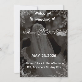 Elegant Black and White Wedding Invitation | Class Inbjudningar