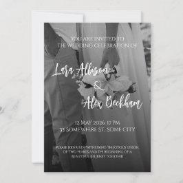 Elegant Black And White Wedding Invitation Inbjudningar