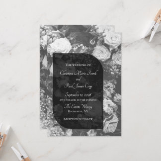 Elegant Black and White Wedding Invitation Inbjudningar