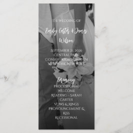 Elegant Black And White Wedding Program