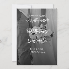 Elegant Black And White Wedding Save the Date Card Inbjudningar