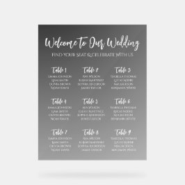 Elegant Black And White Wedding Seating Chart