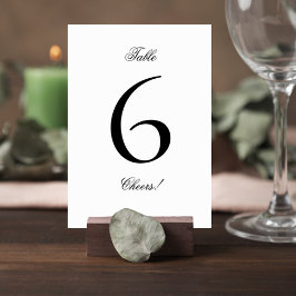 Elegant Black and White Wedding Table Number Sign Bordsnummer