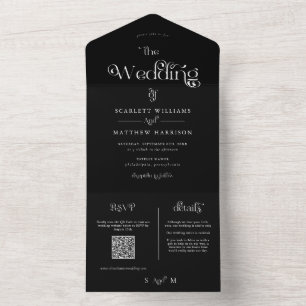Elegant Black and White Whimsical Bröllop