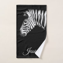 Elegant Black and White Zebra Personlig Namn