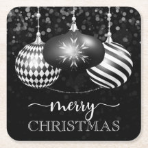 Elegant Black and Whtie Baubles God jul