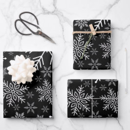 Elegant Black Aqua White Winter Snowflake