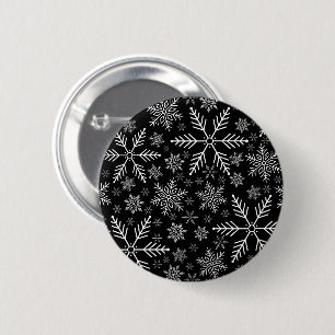Elegant Black Aqua White Winter Snowflake Knapp