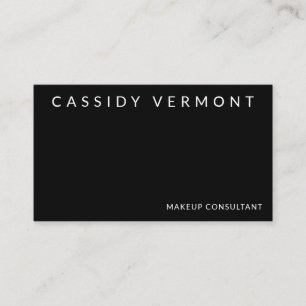 Elegant Black Beauty Makeup Hair Consultant Visitkort