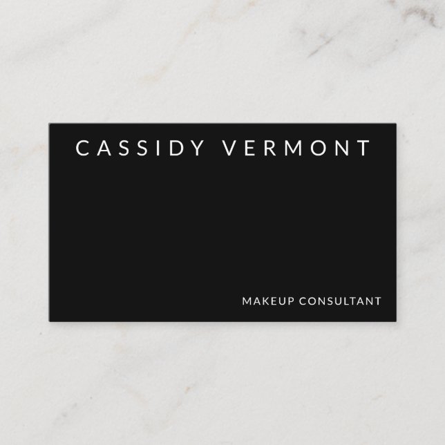 Elegant Black Beauty Makeup Hair Consultant Visitkort (Framsida)