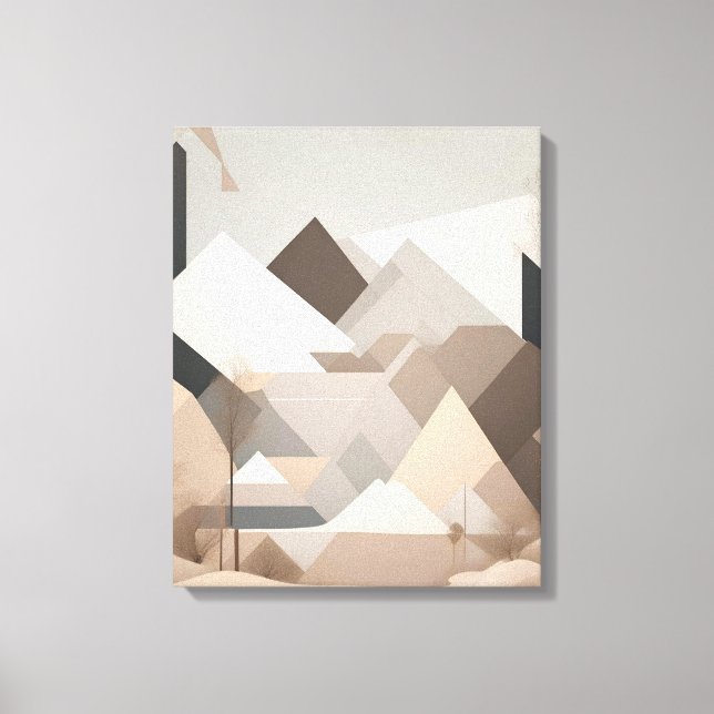 Elegant Black Beige Abstrakt liggande Canvastryck (Framsida)