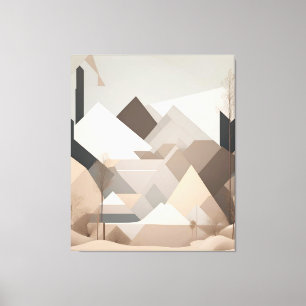 Elegant Black Beige Abstrakt liggande Canvastryck
