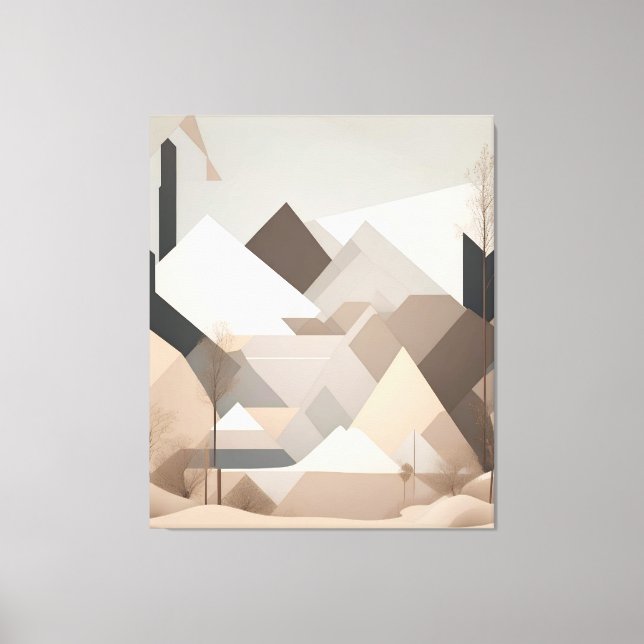 Elegant Black Beige Abstrakt liggande Canvastryck (Framsida)