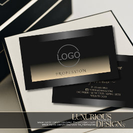 Elegant Black Beige-övertoning och Logotyp Modern Visitkort