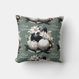 Elegant Black beige sage grönt Julprydnadsföremål Kudde