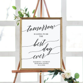 Elegant Black Best Day, någonsin repetition Dinner Poster