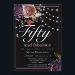 Elegant Black Blommigt 50 och Fabulous Birthday Inbjudningar<br><div class="desc">Den här inbjudan innehåller allt du vill ha för ditt speciella tillfälle,  elegant blommor,  ljus och anpassningsbar i en fantastisk bakgrund.</div>