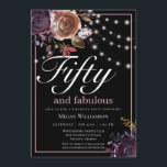 Elegant Black Blommigt 50 och Fabulous Birthday Inbjudningar<br><div class="desc">Den här inbjudan innehåller allt du vill ha för ditt speciella tillfälle,  elegant blommor,  ljus och anpassningsbar i en fantastisk bakgrund.</div>