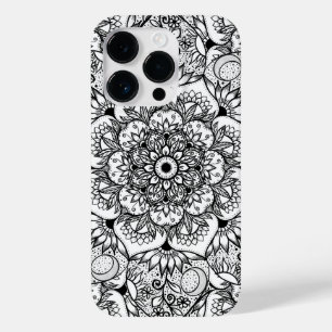 Elegant Black Blommigt Mandala White Design