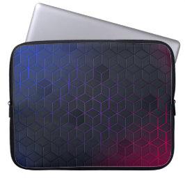 Elegant Black-Blue-Red Geometric Mönster Laptop Fodral