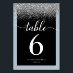 Elegant Black Blue Typography Glitter Bröllop Bordsnummer<br><div class="desc">Så vackert. Så chic. Så du. Lägg till elegans i din bröllopsdekaler med dessa vackra bordsnummer</div>