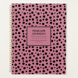 Elegant Black Blush Pink Polka Dot Pattern