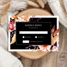 Elegant Black Boho Chic Blommigt Bröllop